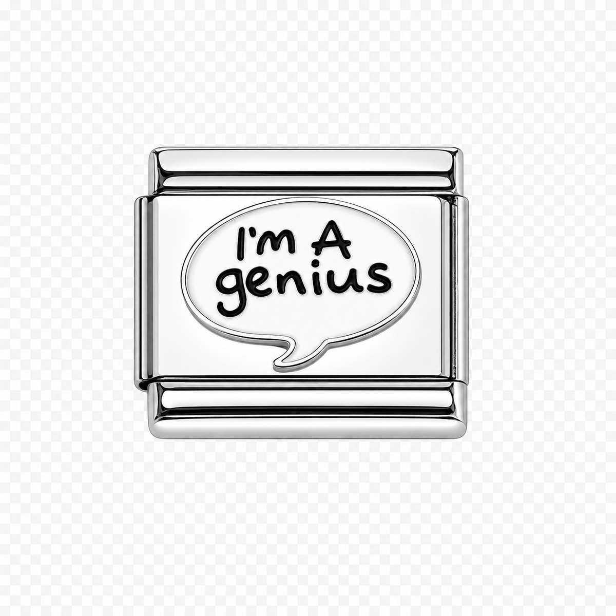 I m a genius Italian Charm — Silver