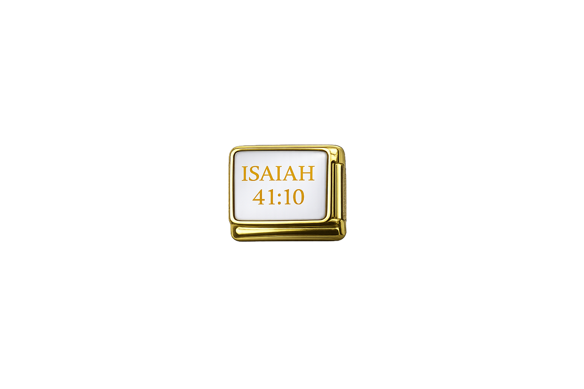 Isaiah 41.10 Gold Charm Italian Charm — Gold