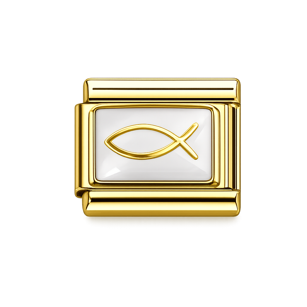 Jesus Fish Charm Italian Charm — Gold