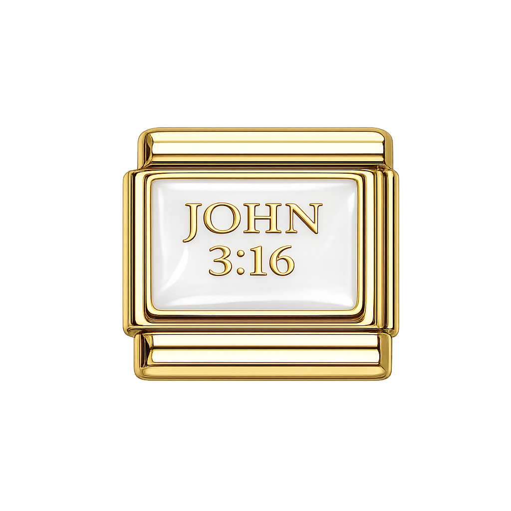 John 3.16 Italian Charm — Gold