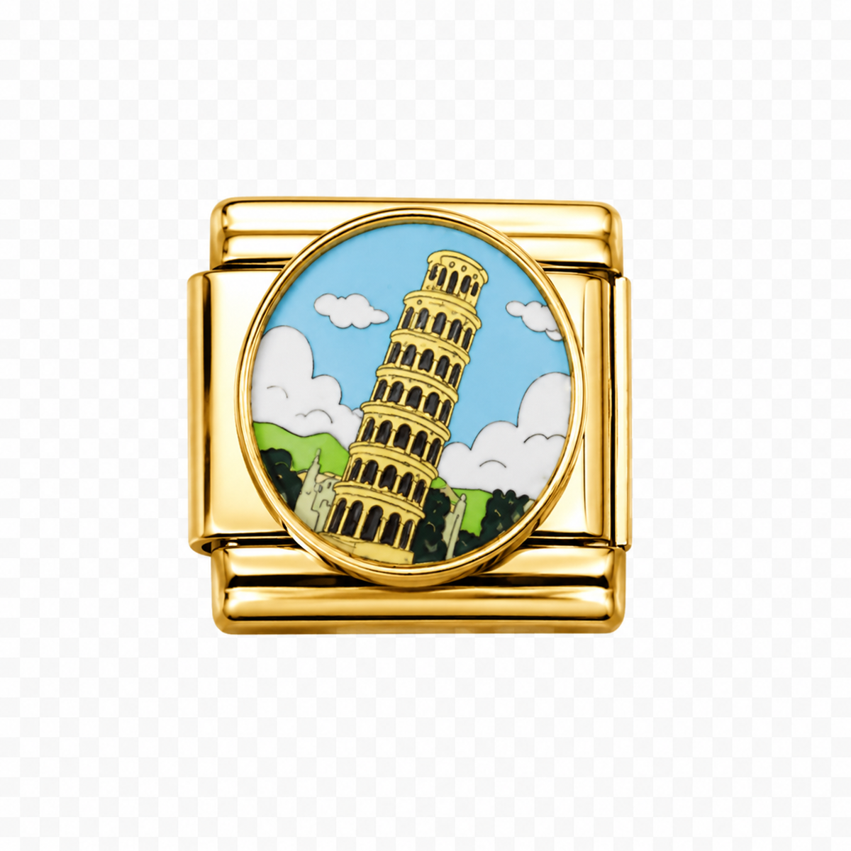Leaning Tower of Pisa Italian Charm — Gold