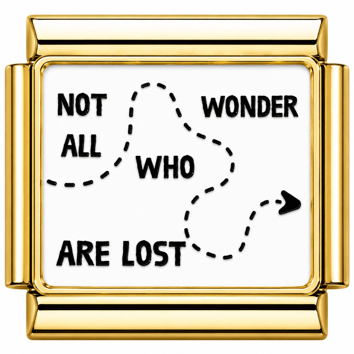 Not all you wonder are lost wth arrow line Italian Charm — Gold