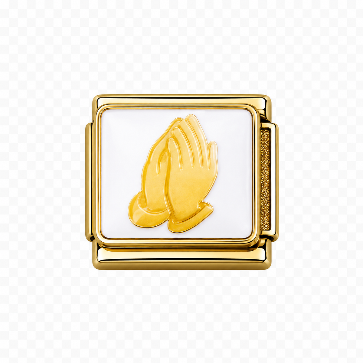 Praying hands Italian Charm — Gold