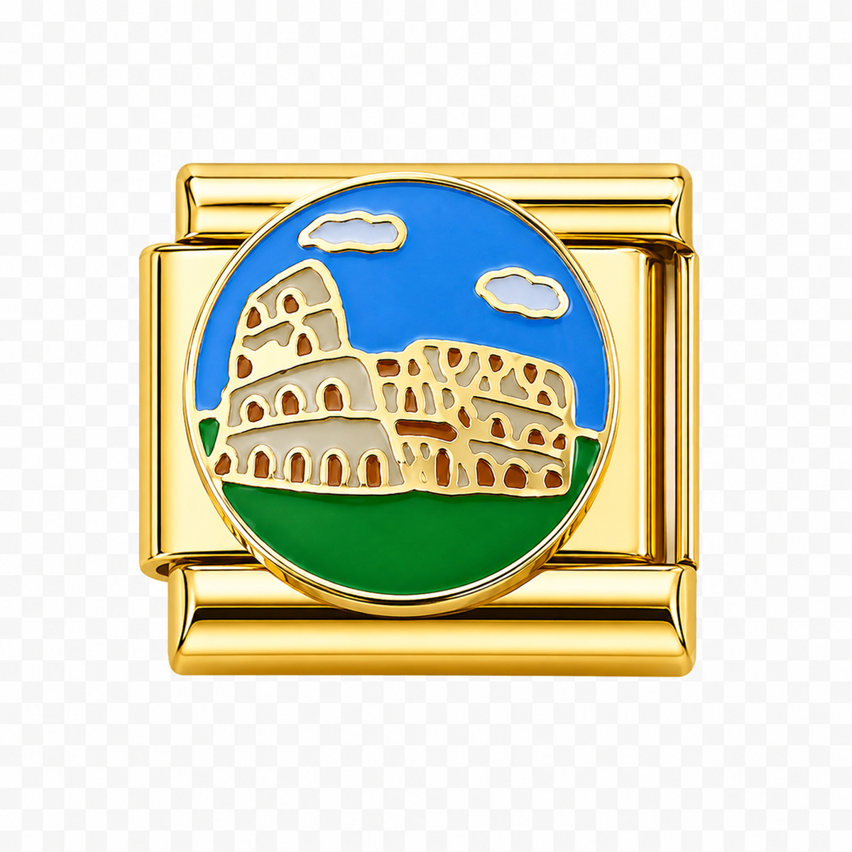 Roman Colosseum Italian Charm — Gold