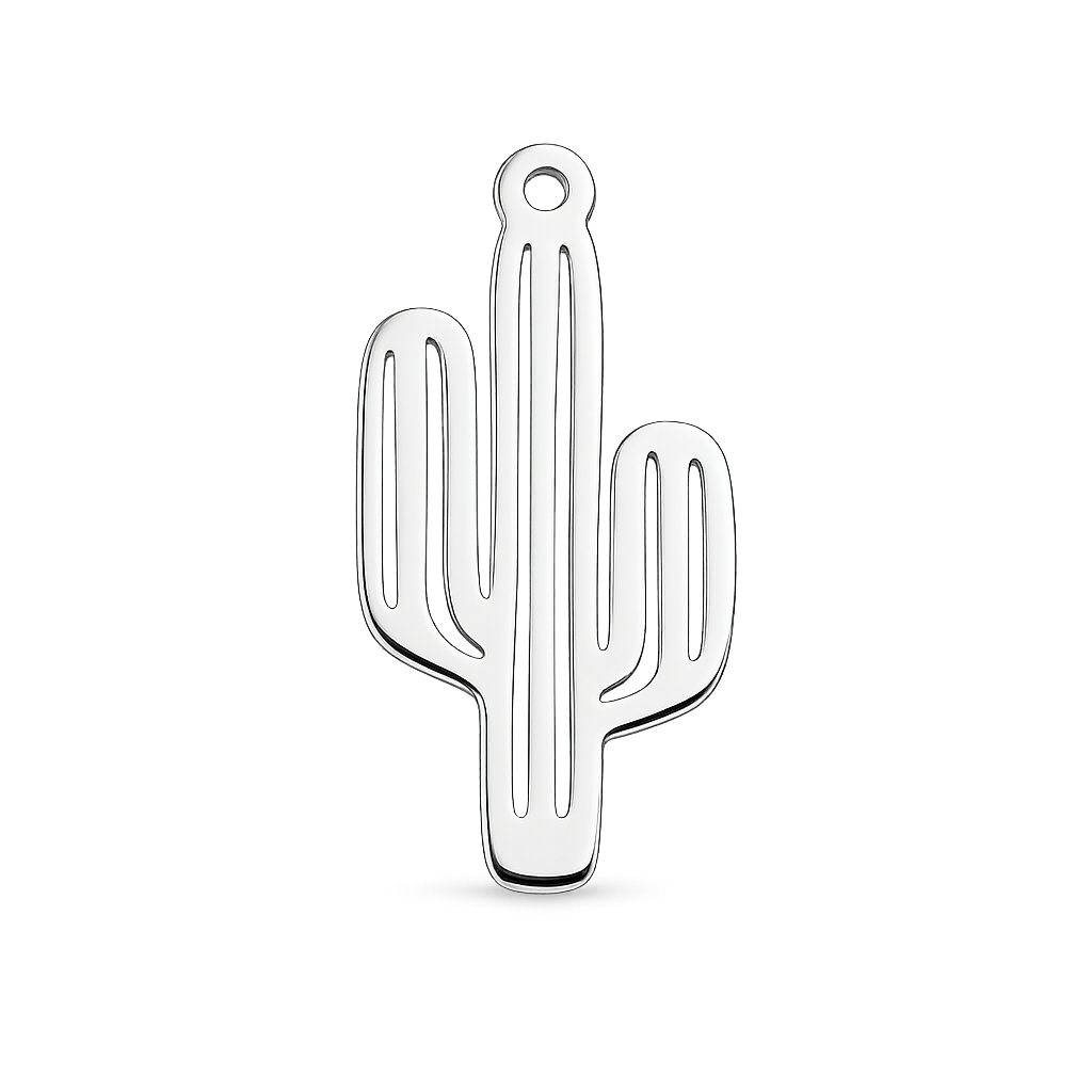 Classic Silver Cactus Charm