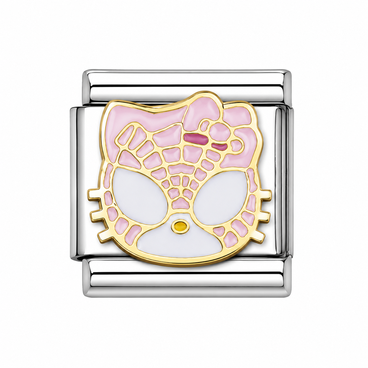 Spider Kitty Italian Charm — Silver