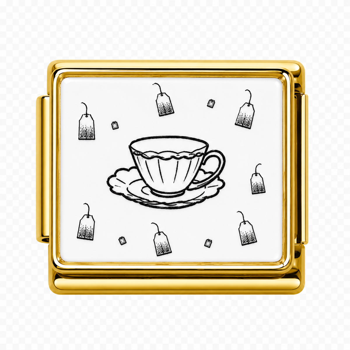 Teacup with tea bags Italian Charm — Gold