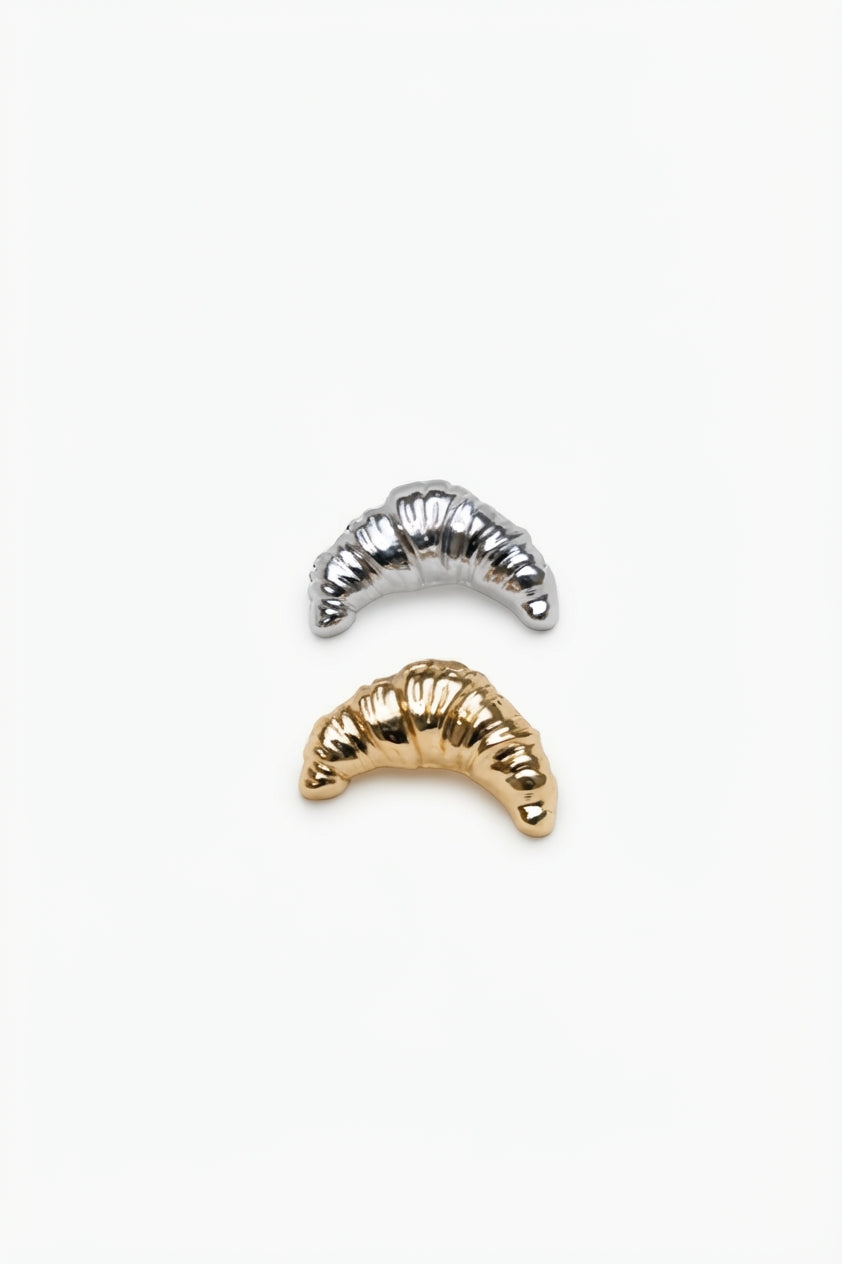Silver and Gold Croissant Pair Brooch