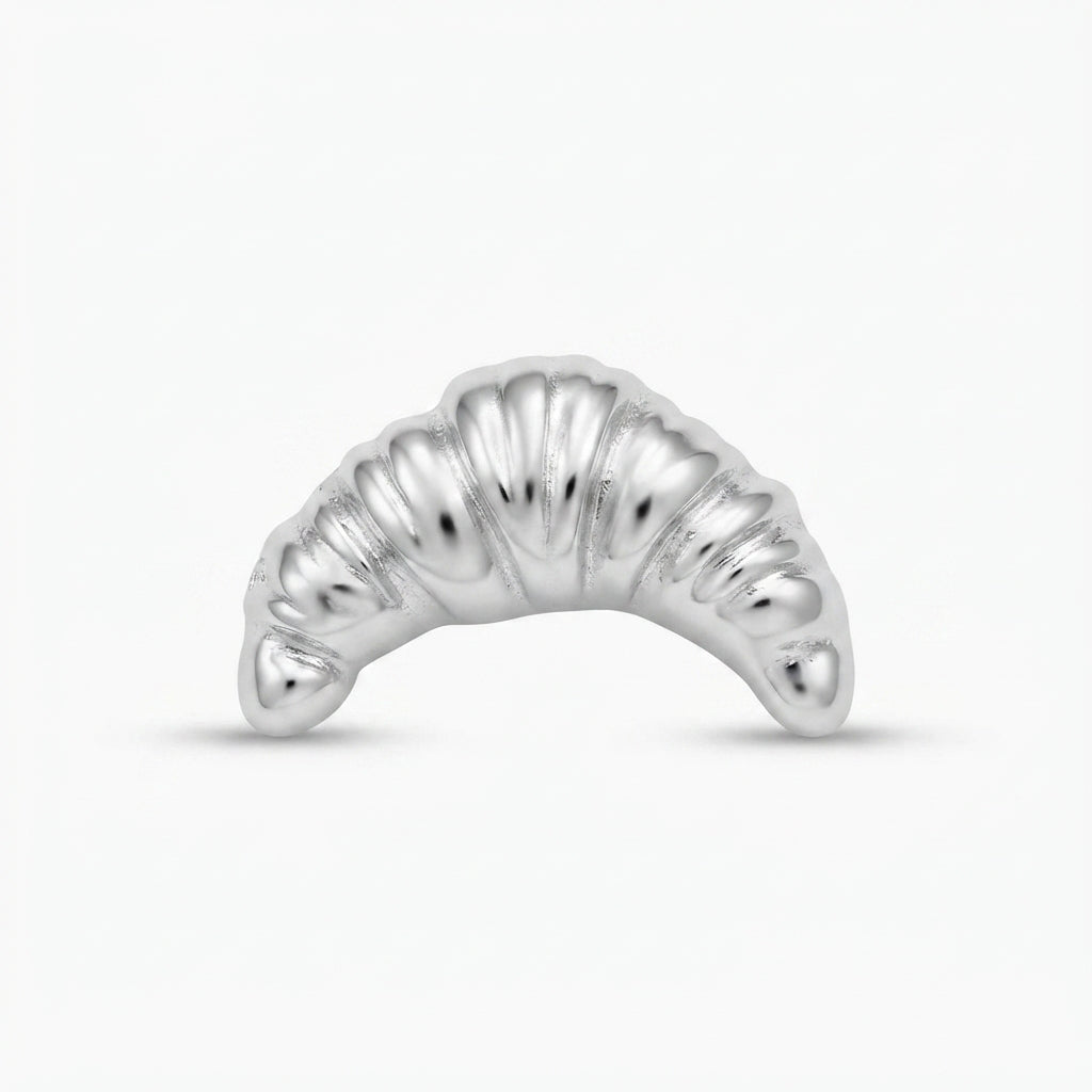 Silver Croissant Brooch