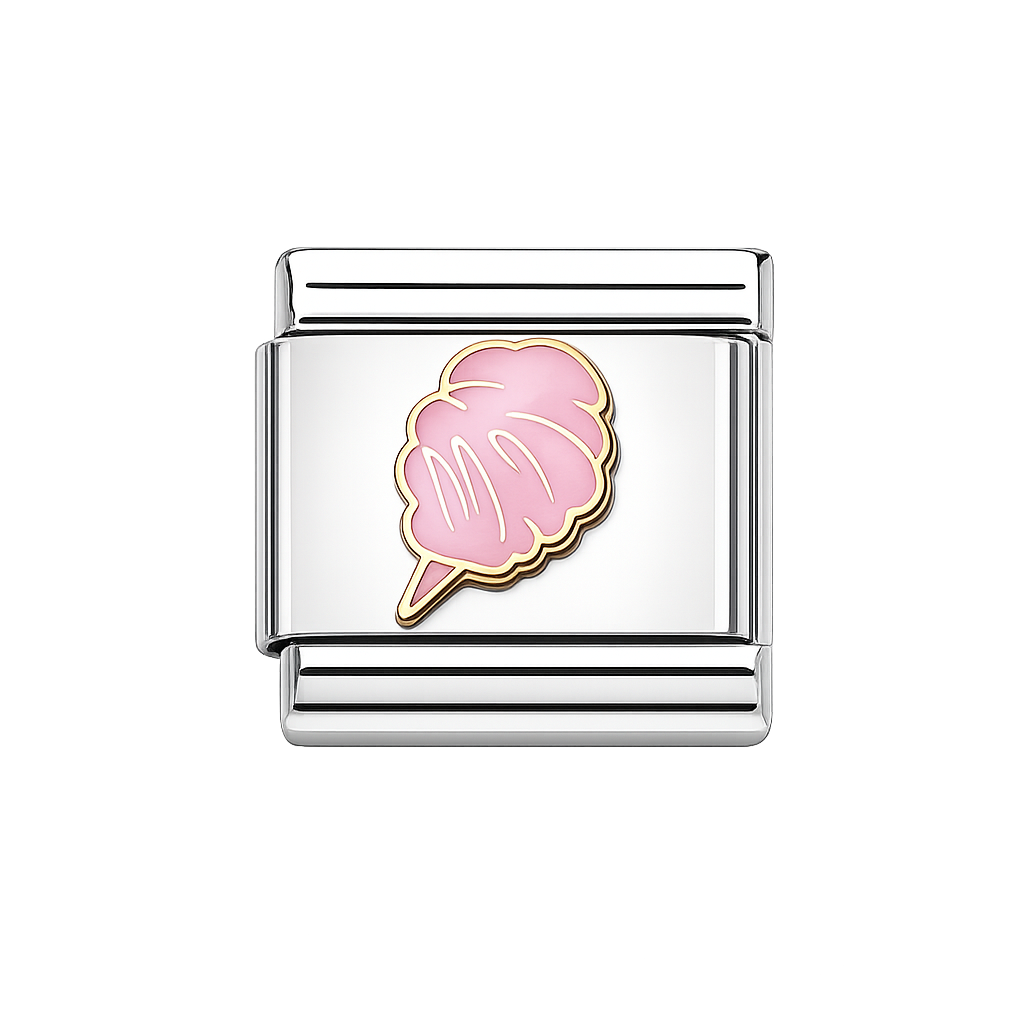 Cotton candy Italian Charm — Silver