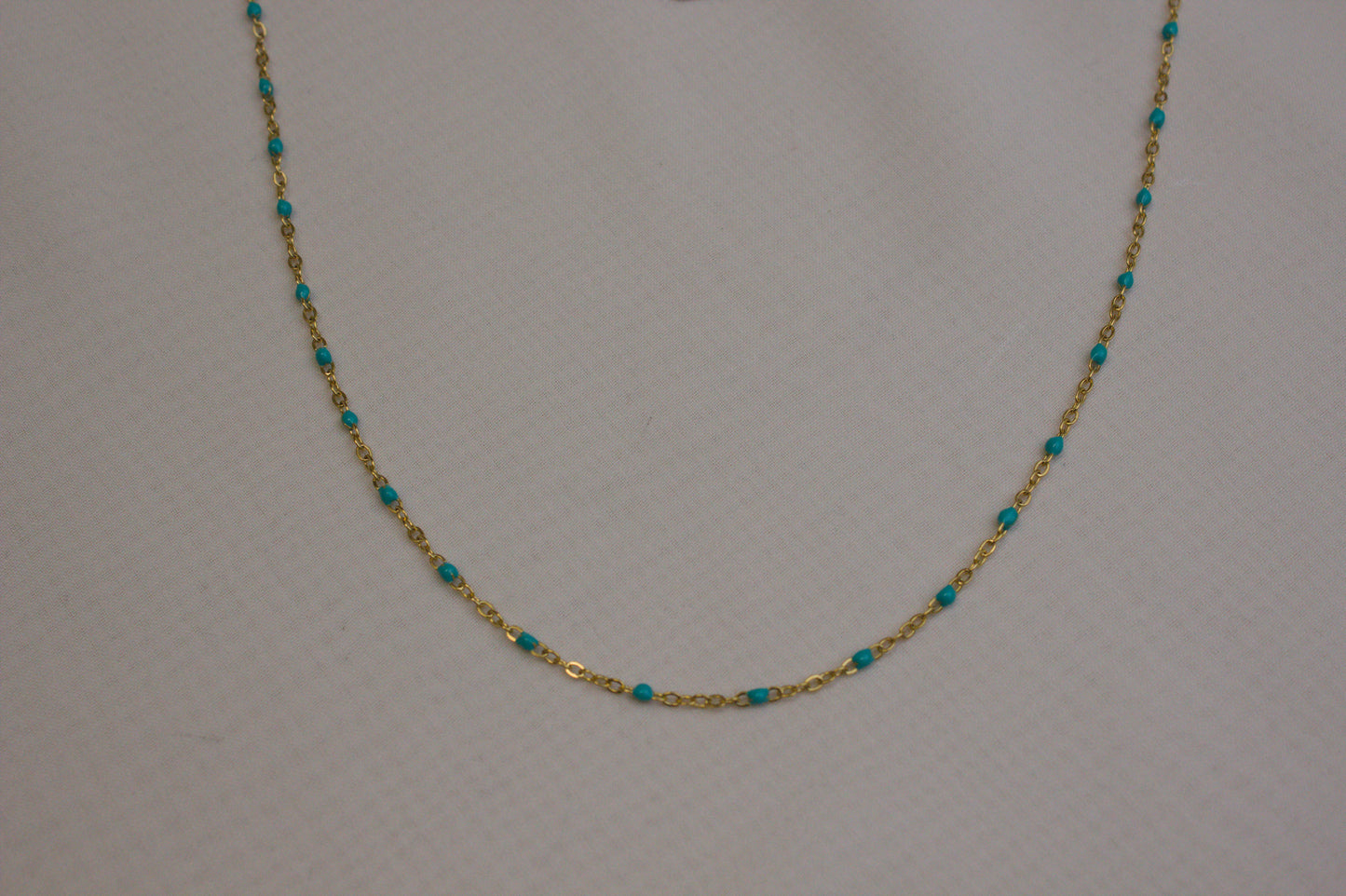 Dainty Turquoise Gold Necklace