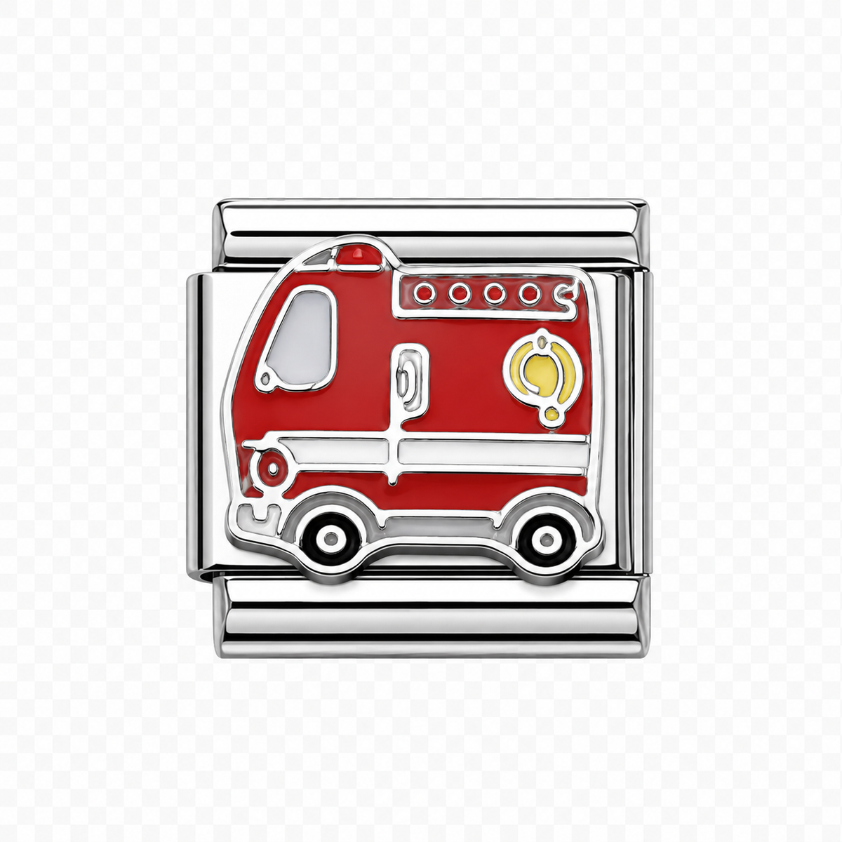 Firetruck Italian Charm — Silver