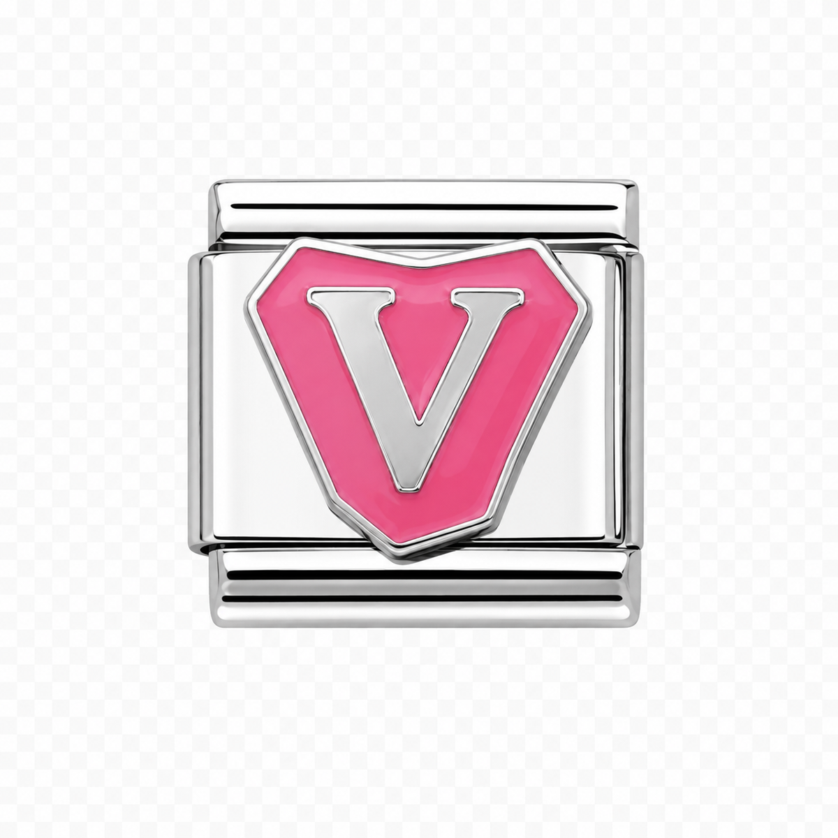 Funky V Italian Charm — Silver