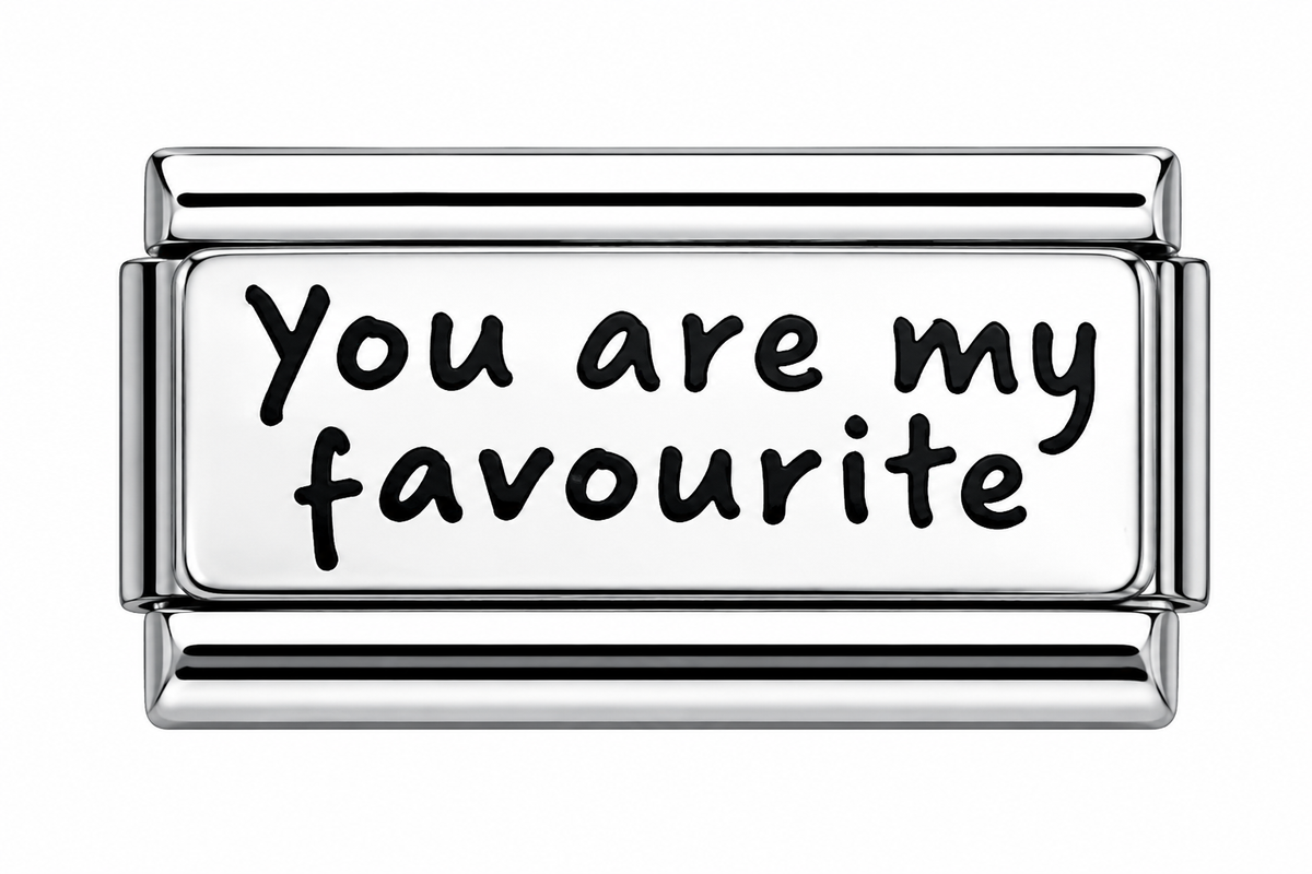 You are my favorite double Italian Charm — Silver