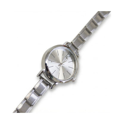 Silver Link Round Silver Dial Italian Watch