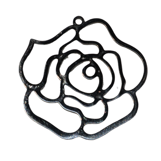 Rose Silhouette Charm