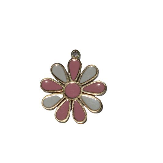 White and Pink Flower Charm