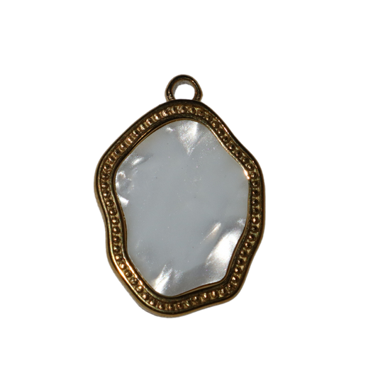 Mother of Pearl Geometric Frame Charm