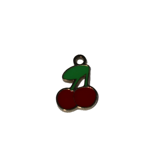 Small Enamel Cherry Charm