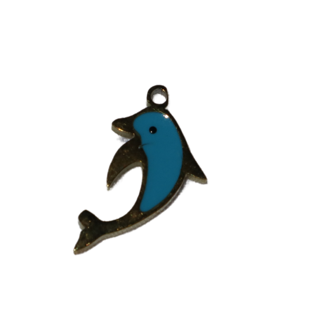 Blue Dolphin Enamel Charm