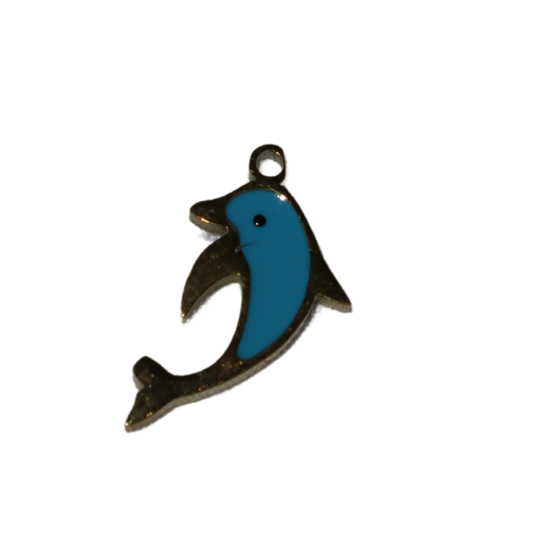 Blue Dolphin Enamel Charm