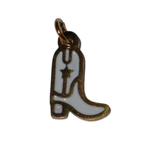 White Cowboy Boot Charm