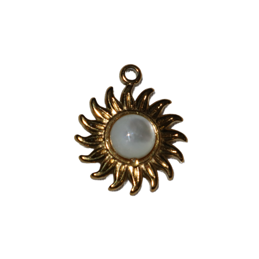 Moon Stone Sun Charm