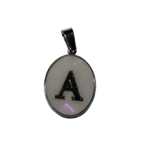 Oval Silver Mother of Pearl Initial Charms