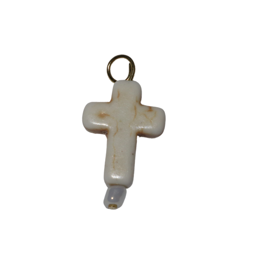 Stone Cross Charm