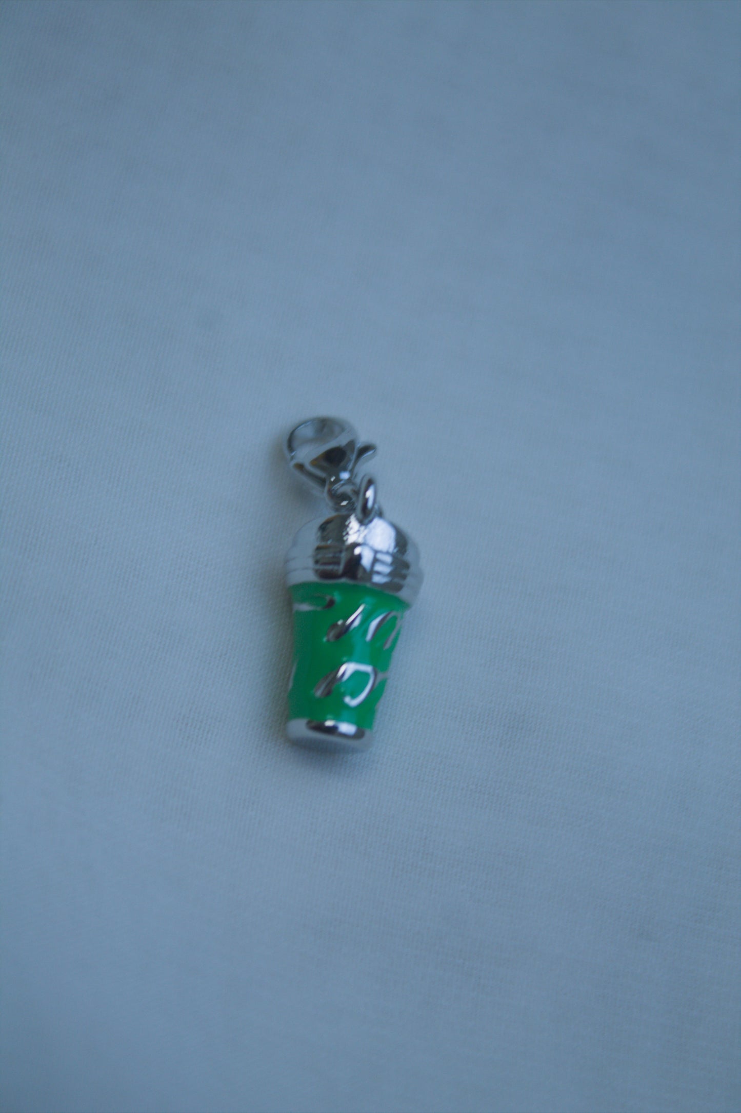 Green Enamel Iced Coffee Charm