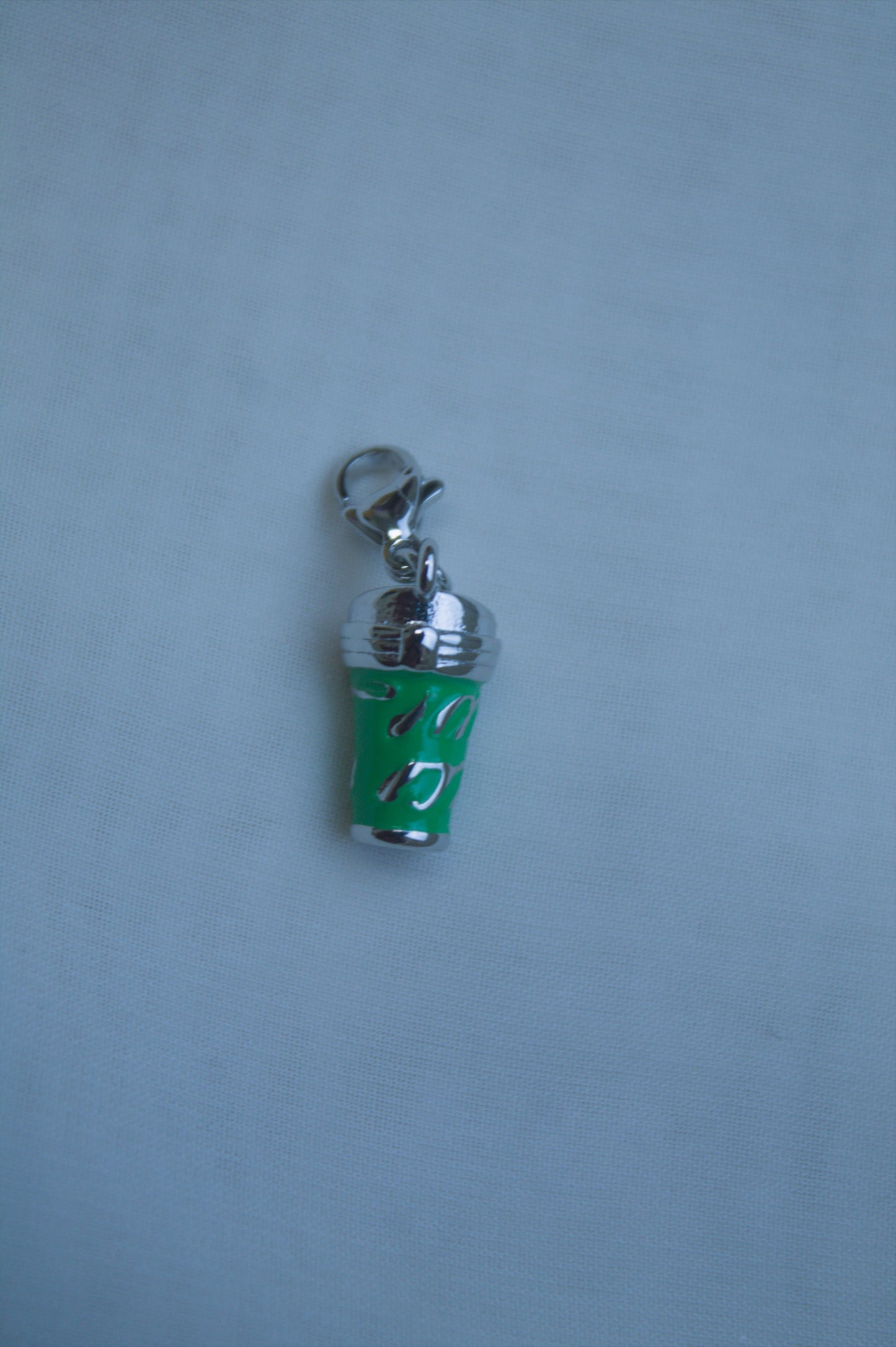 Green Enamel Iced Coffee Charm