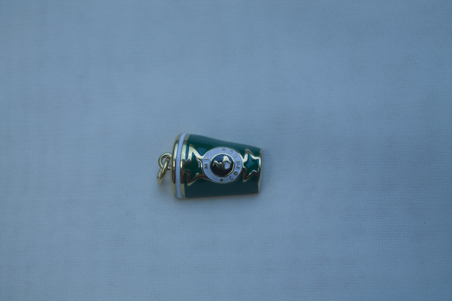 Green Enamel Coffee Cup Charm