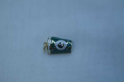 Green Enamel Coffee Cup Charm
