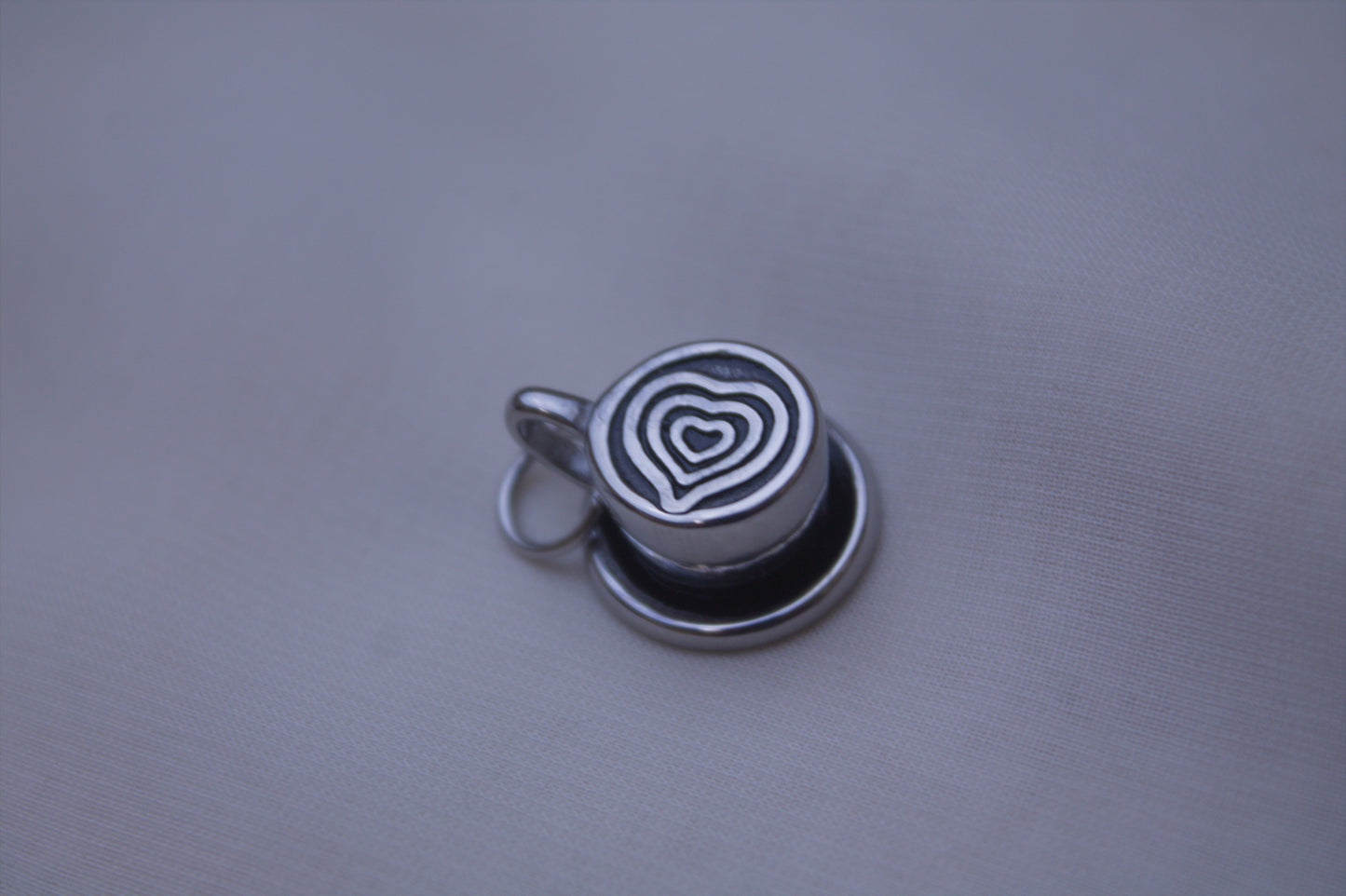 Silver Latte Art Coffee Cup Charm