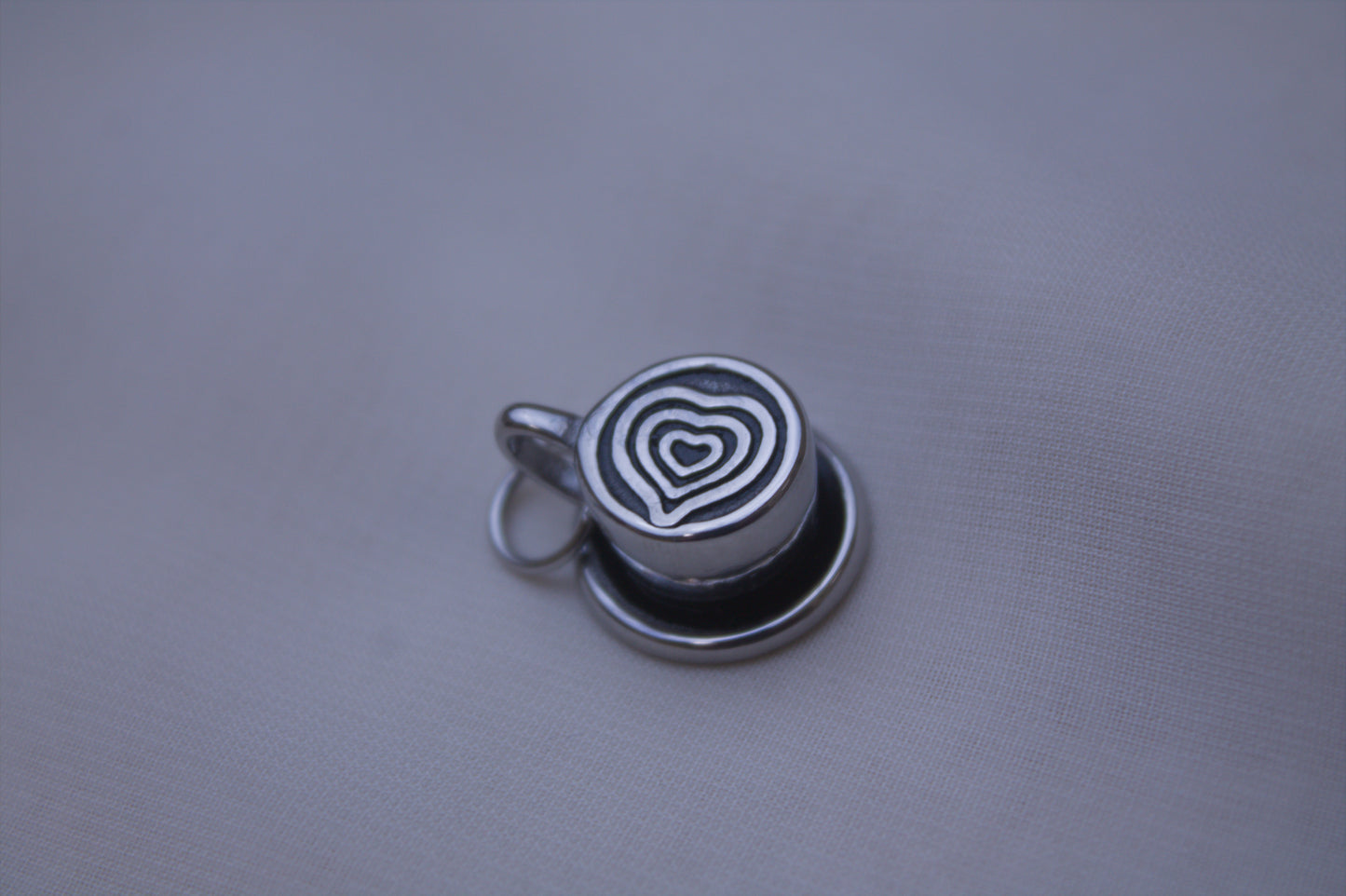 Silver Latte Art Coffee Cup Charm