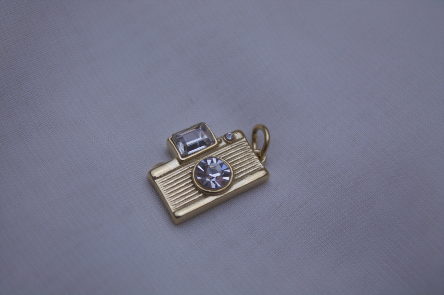 Gold Crystal Camera Charm