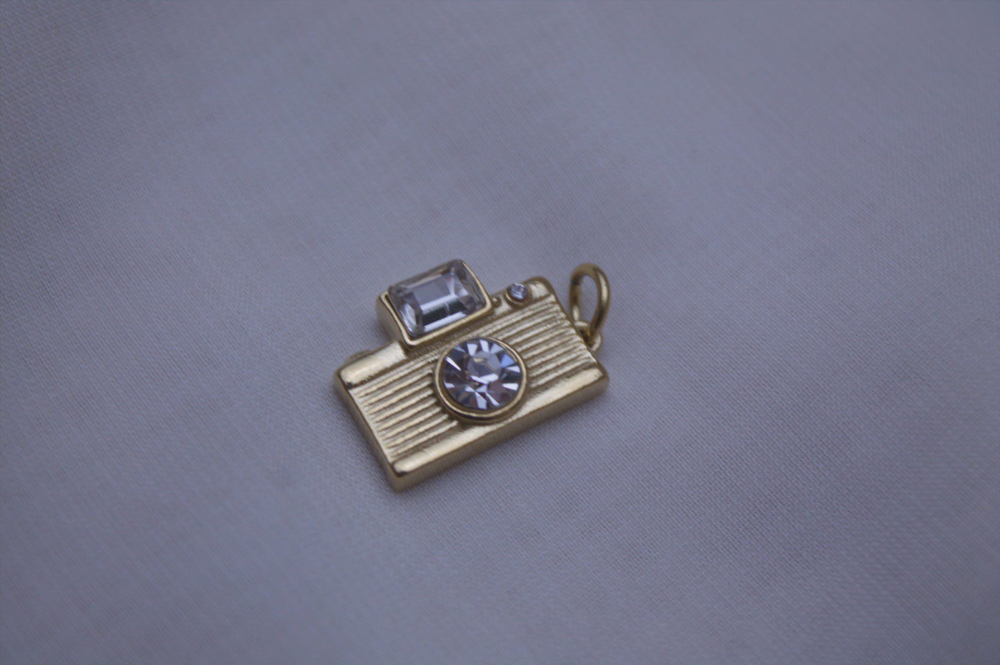 Gold Crystal Camera Charm