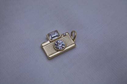 Gold Crystal Camera Charm