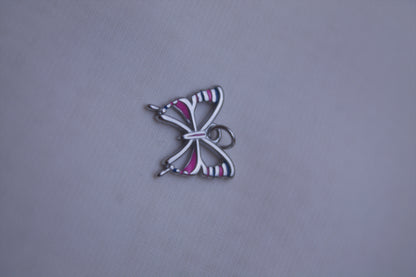 Pink Blue Enamel Butterfly Charm