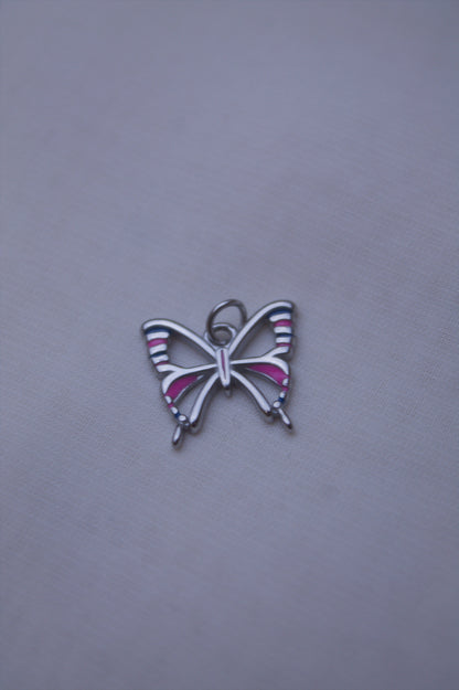 Pink Blue Enamel Butterfly Charm