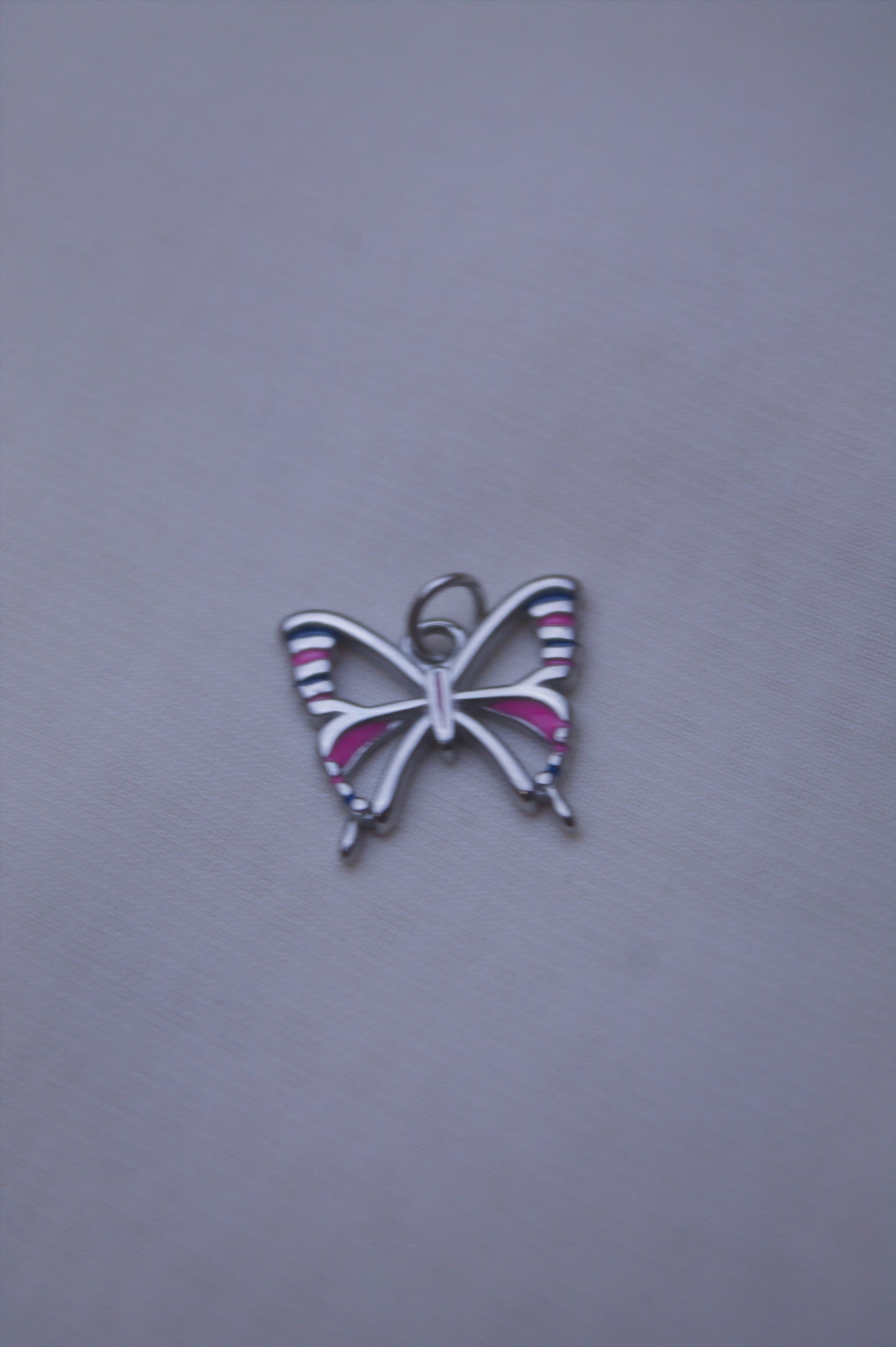 Pink Blue Enamel Butterfly Charm