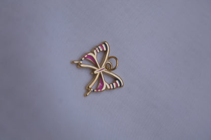 Enamel Pink Butterfly Charm