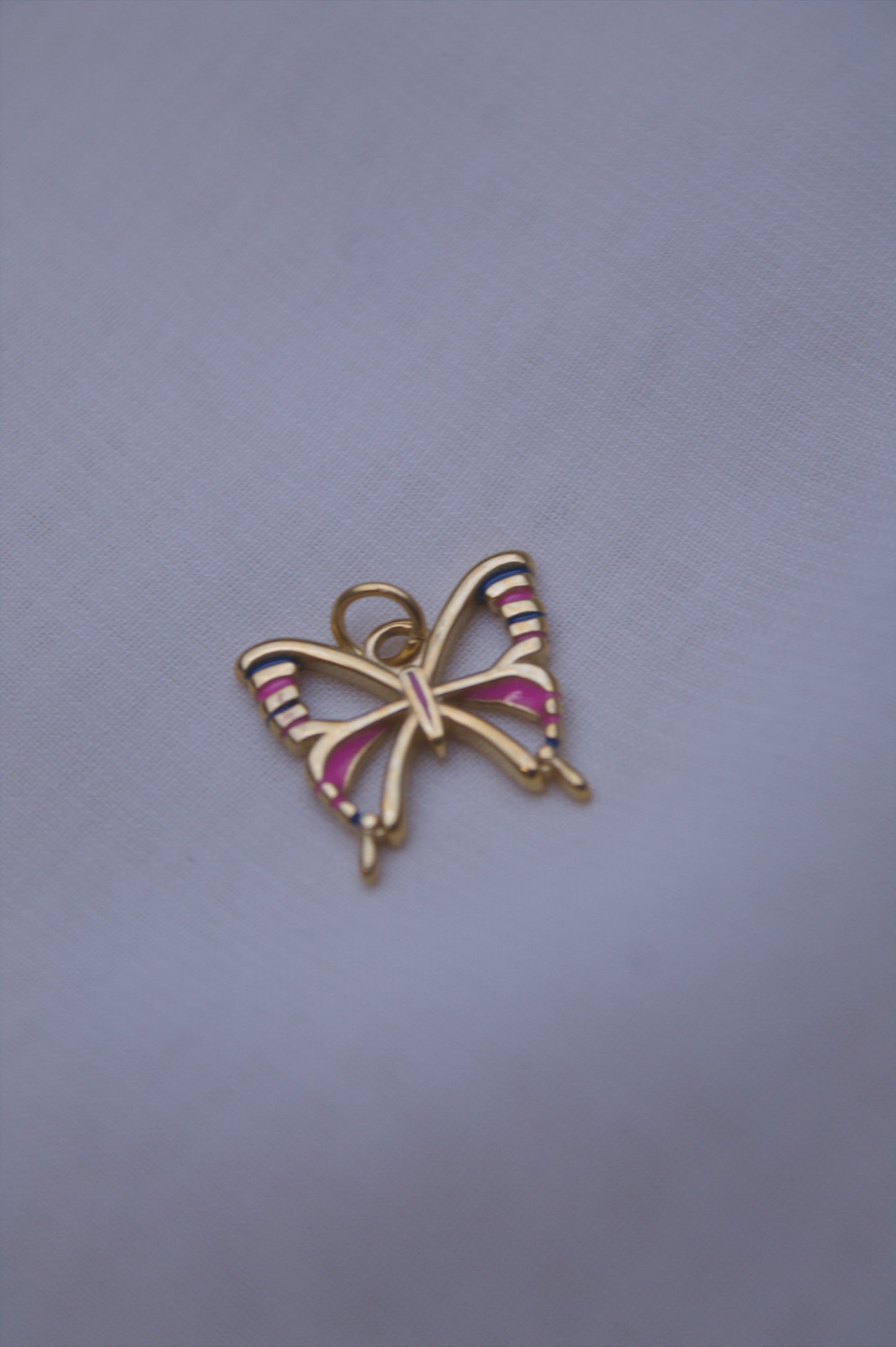 Enamel Pink Butterfly Charm