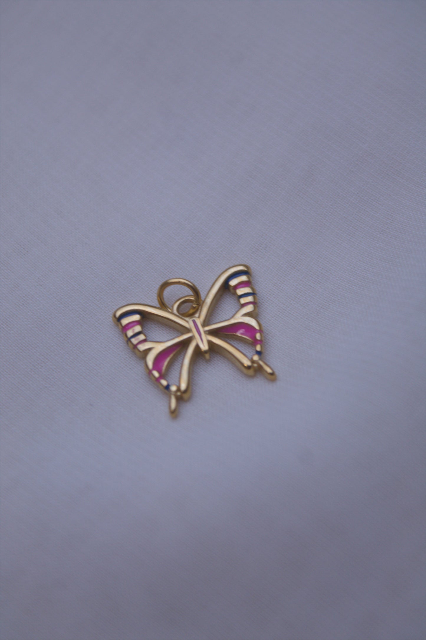 Enamel Pink Butterfly Charm