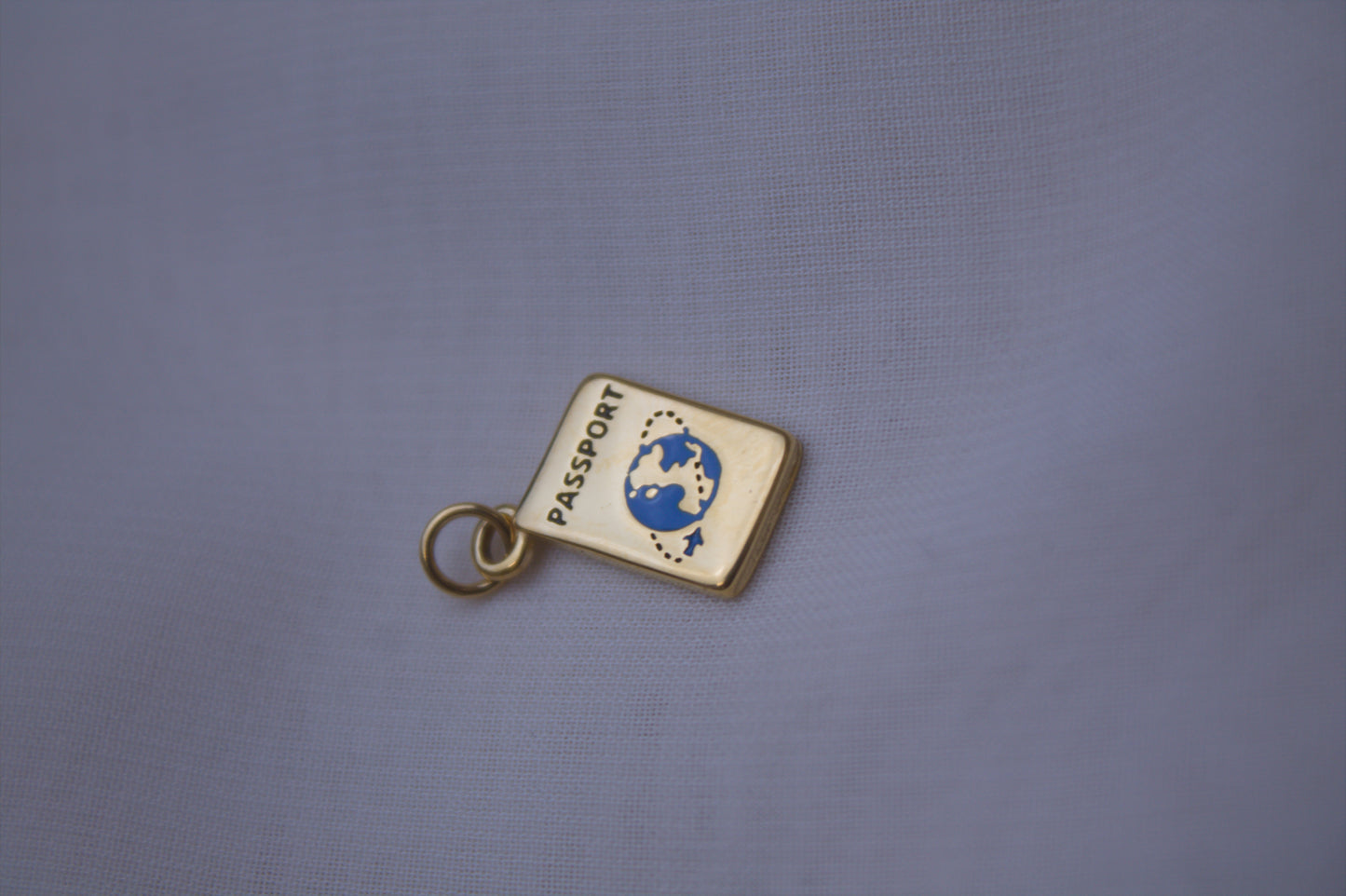 Enamel Gold Passport Charm