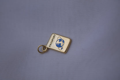 Enamel Gold Passport Charm