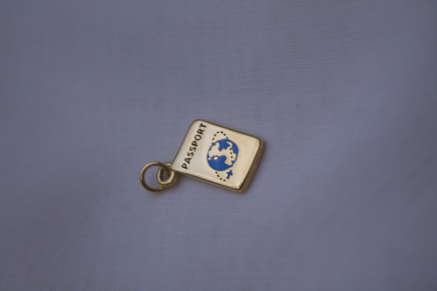 Enamel Gold Passport Charm