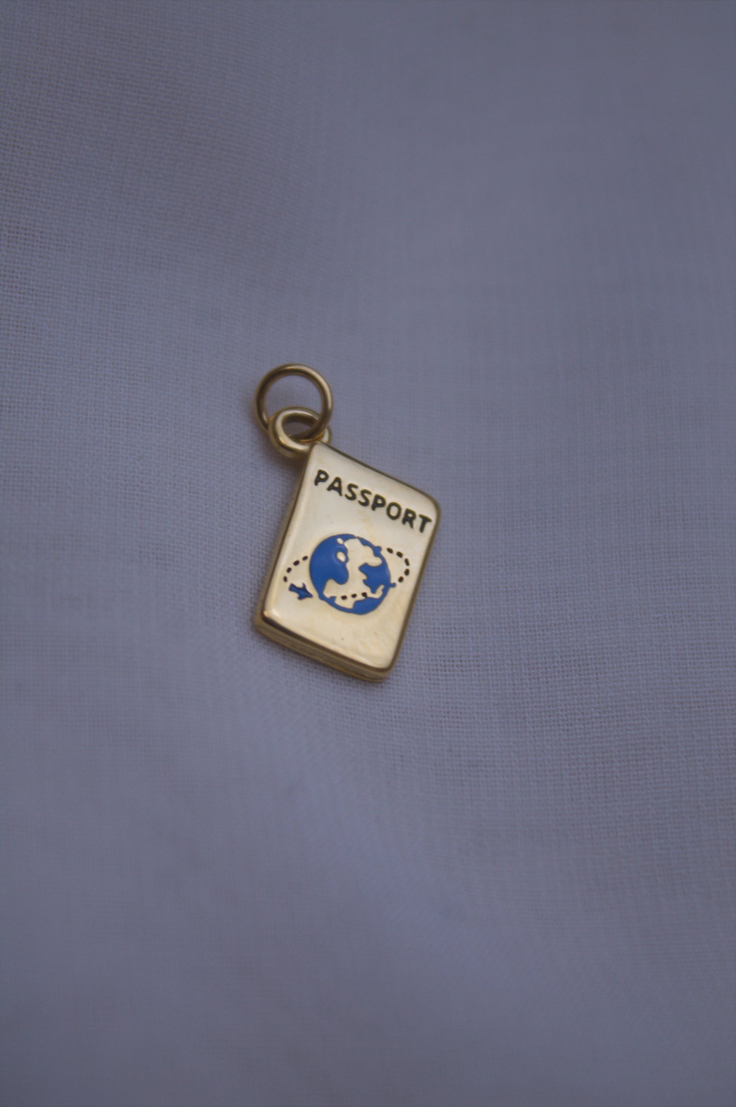 Enamel Gold Passport Charm