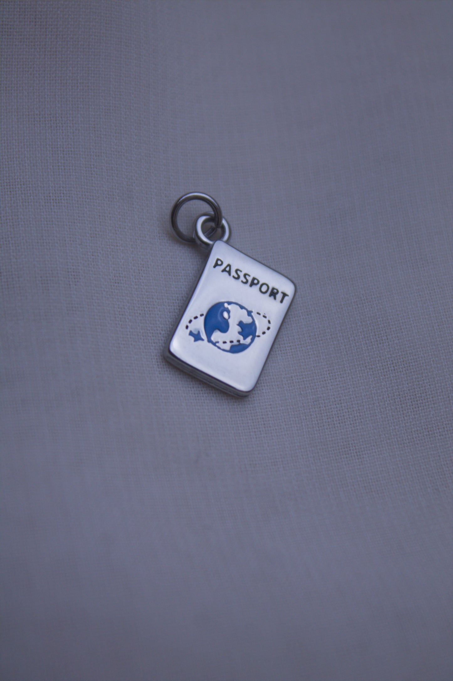 Enamel Silver Passport Charm