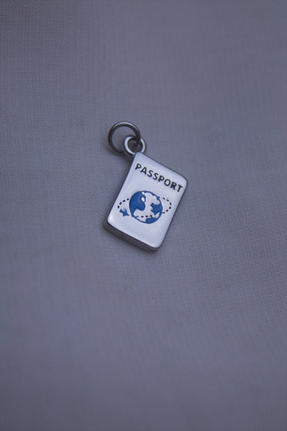Enamel Silver Passport Charm